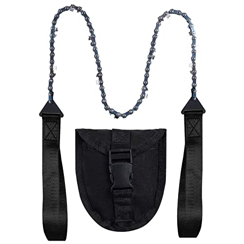 Pocket Chainsaw with Paracord Handle - 24 Inch, 11 Teeth - Black