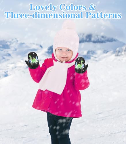 Toddler Mittens - Coral Fleece Snow Gloves for Boys & Girls