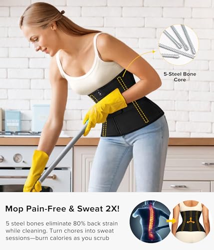 Waist Trainer for Women - Sauna Waist Trimmer, Medium Blue