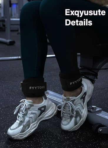 Ankle Strap for Cable Machine - Pair - Black for Leg Workouts