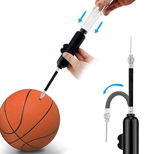 Dual Action Ball Pump with 3 Needles & 2 Nozzles - Black