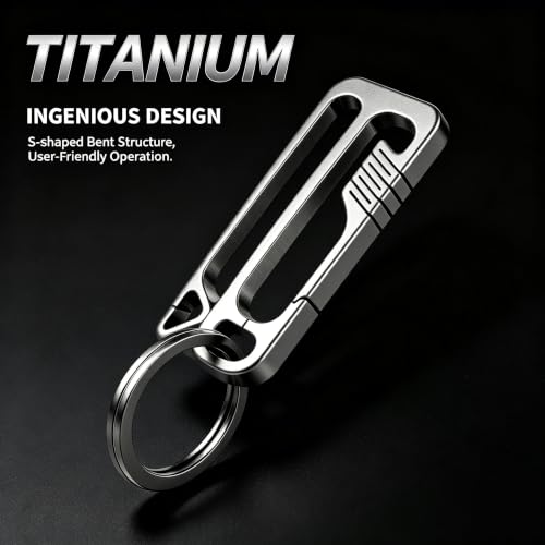Heavy Duty Titanium Keychain Clip with Belt Loop - EDC Key Holder