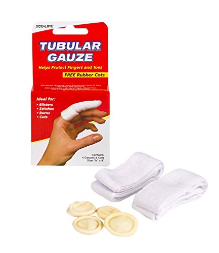 Finger Cots and Gauze - 4 Pack of Cotton & Rubber Protection