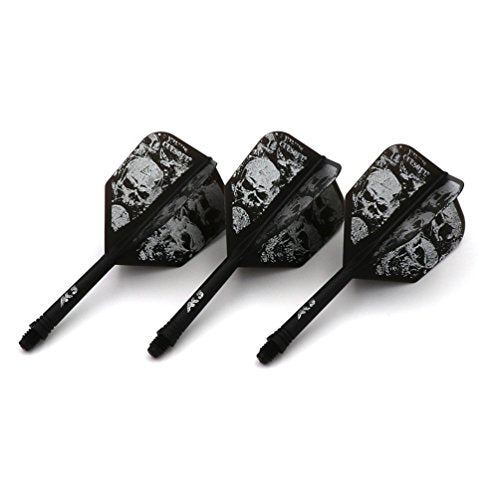 CUESOUL ROST Integrated Dart Shaft & Flight Set 21mm Big Wing Black Skull