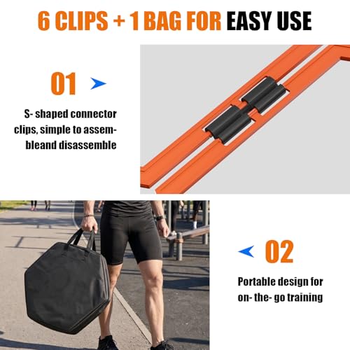 Hexagon Agility Rings Set - 6 Portable Speed Training Rings