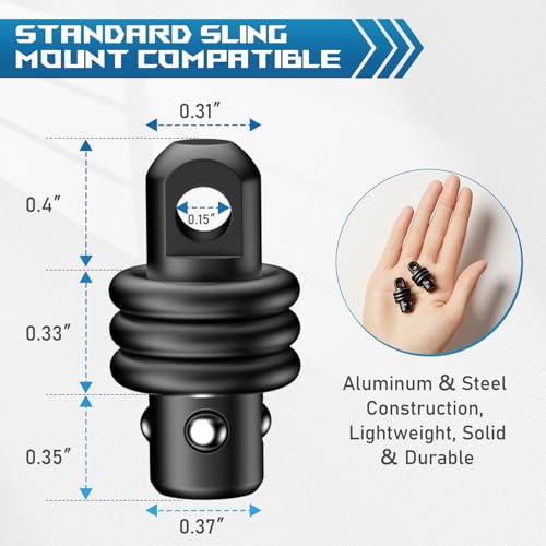 QD Sling Swivel Stud for Mount, Heavy Duty Steel Quick Detach with