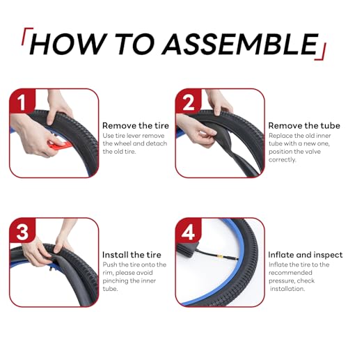 26x1.75/1.95/2.0/2.10/2.125 Bike Tube, 26" Replacement Bicycle Tube