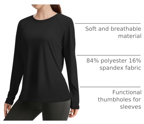Long Sleeve Athletic Sun Shirt for Women - UPF 50+ Quick Dry