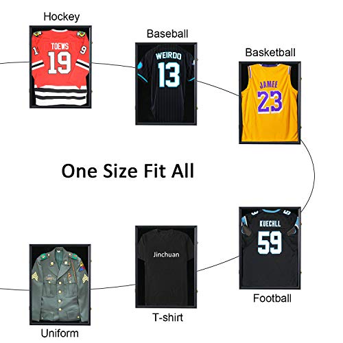 Large Lockable Jersey Display Case with UV Protection - Black