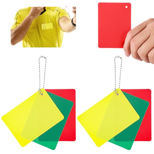 Soccer Referee Penalty Card Set - Red, Yellow & Green - 6 Pieces