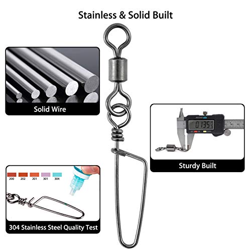 30 Pack Barrel Snap Swivels - 30LB Fishing Tackle Connector