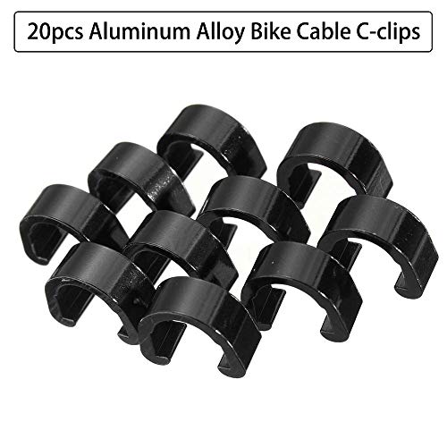 20-Piece Aluminum Alloy Bike Cable C-Clips for Clean Lines