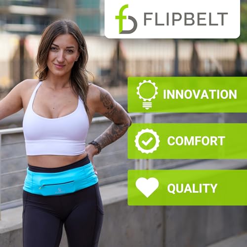 Zipper Running Belt - Medium Black Waist Pack for Fitness