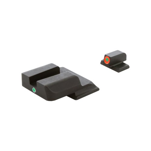 AmeriGlo Tritium I-Dot Green with Orange Outline Sight Set for Smith and Wesson M and P Full or Compact Black
