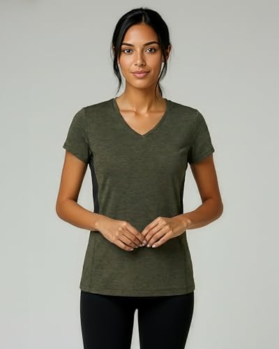 Women's Dry-Fit V-Neck T-Shirt - 5 Pack Activewear (Plus Size)