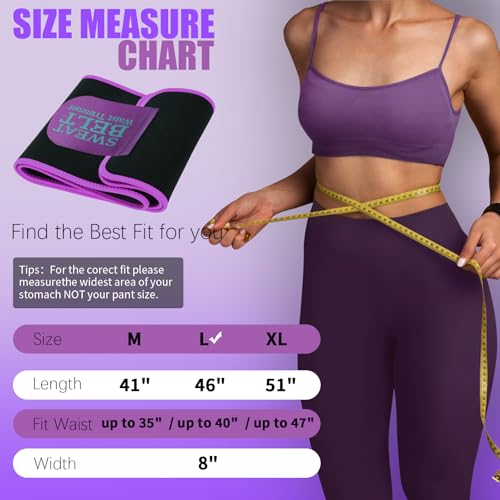 LKV Medium Purple Waist Trainer for Women Workout Sweat Band Neoprene Slimming Body Shaper