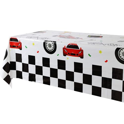 Racing Car Theme Party Table Cover - 86.6 x 51 Inch Rectangular