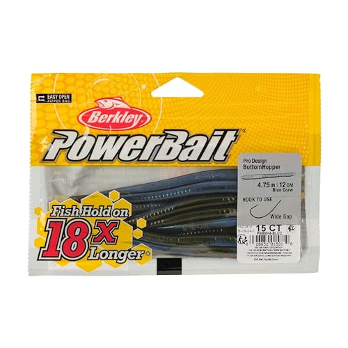 PowerBait Bottom Hopper Finesse Worm - 4 3/4" Blue Craw
