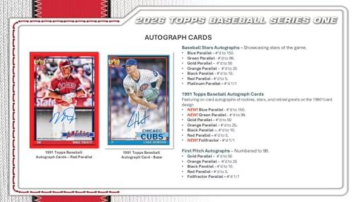 2026 Topps Baseball Series 1 Blaster Box with 6 Packs & Exclusive Parallels
