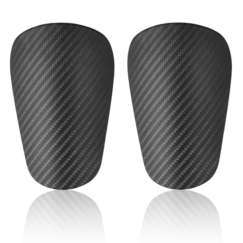 Mini Soccer Shin Guards - Lightweight Protective Pads for Youth & Adults - Black