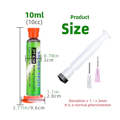 Sn42-Bi58 Solder Paste, No Clean Lead Free 30g Soldering Paste, 138¡É Melting Point, Low Temp Solders Pastes for Electronics Flux for BGA, SMD Repair (1 Pack)