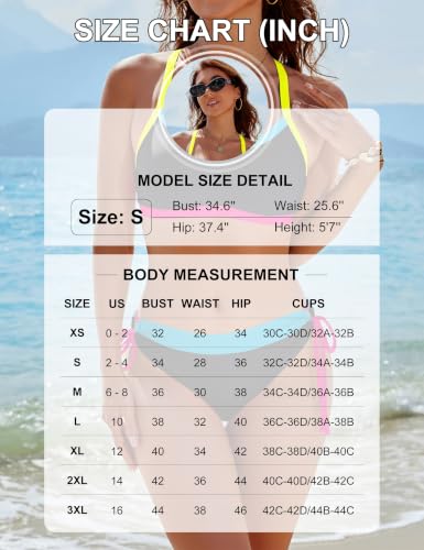 BMJL Women's Color Block Bikini Set Large Black Supportive Wide Strap Swimwear 2026
