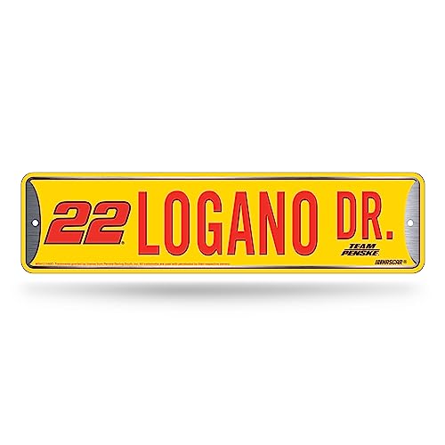 NASCAR Racing Metal Street Sign - Joey Logano #22 - 4" x 15"