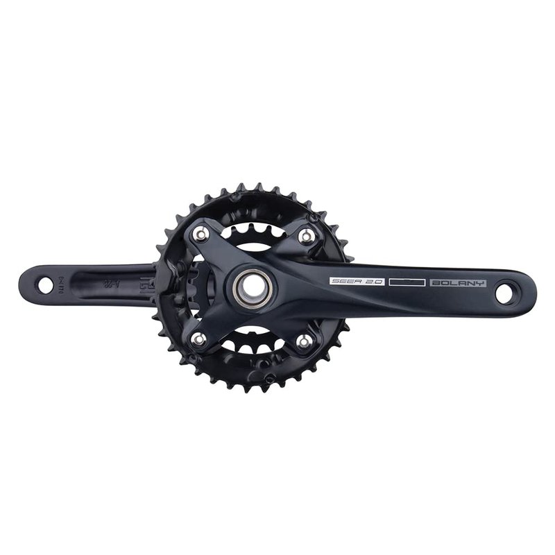 BOLANY Bike Cranksets 170mm Hollow Integrated 104BCD Double Speed Round Chainring 22/36T 24/38T MTB Crankset with Bottom Bracket (22/36T)