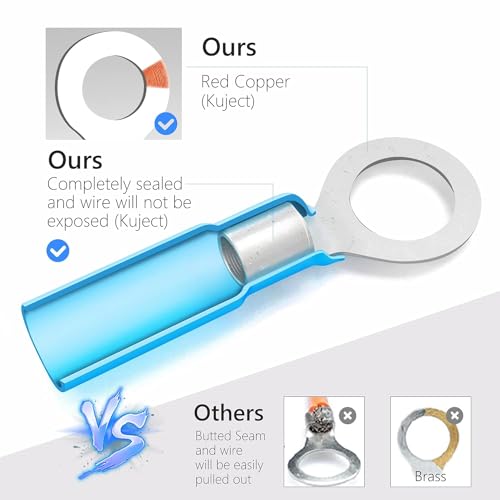 Kuject 540PCS Heat Shrink Wire Connectors Kit Waterproof Insulated Terminals for Automotive Marine Truck