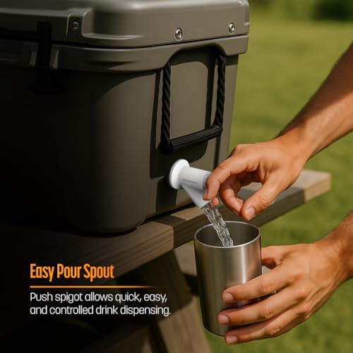 Galvanox Water Dispenser Spigot for Yeti Tundra & Tank Coolers, Leak-Proof Push-Button