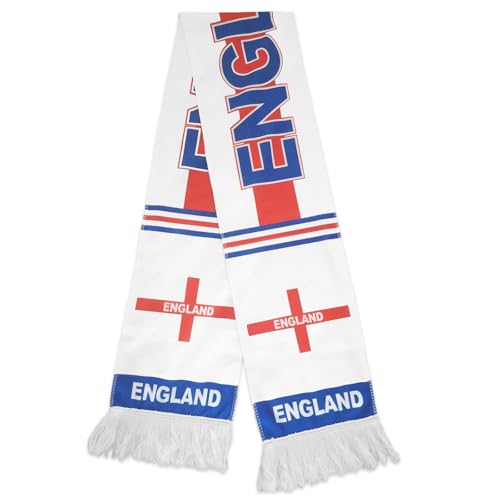 England National Team Soccer Scarf - Double-Sided Flannelette 53x7 Inch