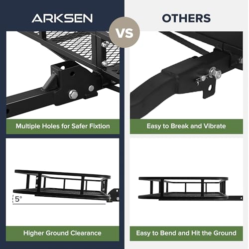 Folding Hitch Cargo Carrier 60" x 23" - 500 Lbs Heavy Duty, Black