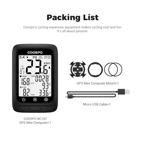 GPS Bike Computer with ANT+ Connectivity - BC107-A