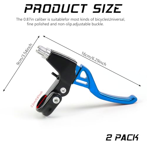 V-Type Bike Brake Set - Front & Rear MTB Brakes, Blue - 1 Pair