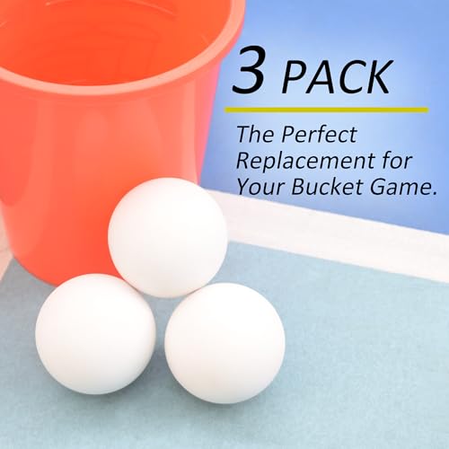 Bucket Toss Replacement Balls 3 Pack - Pong Balls for Outdoor Yard Game