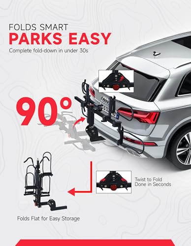 2-Bike Hitch Mount Rack for Cars & SUVs - 200LB Capacity