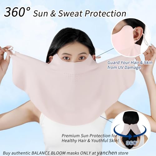 UV Sun Protection Face Mask with Neck Coverage - Pink