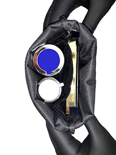 Black Velvet Drawstring Pouch - 6.1x9 inches with 2 Compartments