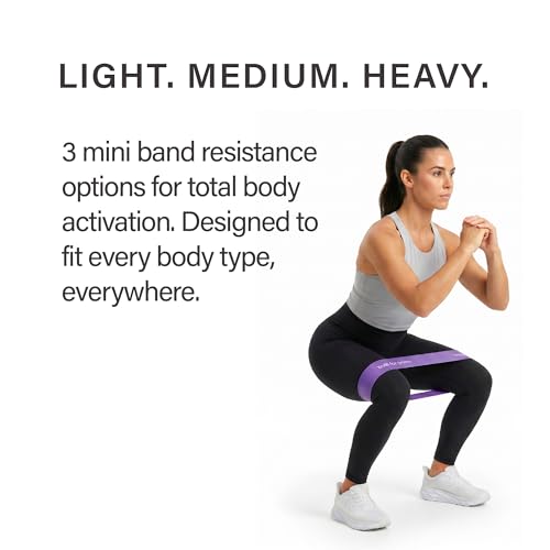 Mini Resistance Bands Set - Non-Slip Workout for Strength Training - Seafoam, Sky, Amethyst