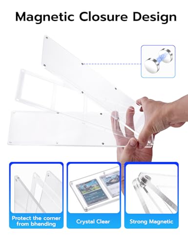 Universal Magnetic Acrylic Game Card Case - 4 Slot Holder for Standard Cards