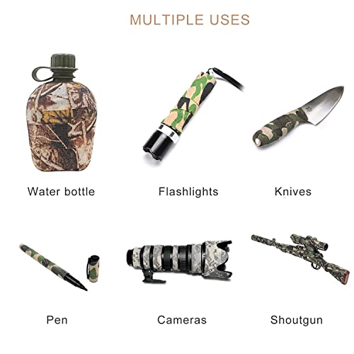 EAmber Black Camouflage Wrap Tape 6 Rolls - Self-Adhesive Hunting Bandage for Outdoor Concealment