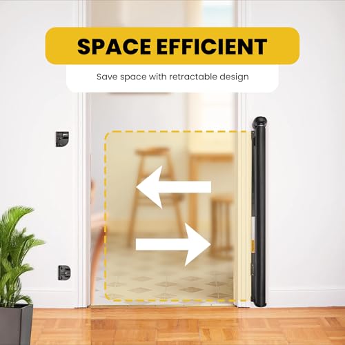 Retractable Baby Gates | Baby Gate for Stairs | Dog Gates for Doorways | Retractable Gates for Dogs 33" Tall, Extends up to 55" Wide | Dog Fence Indoor