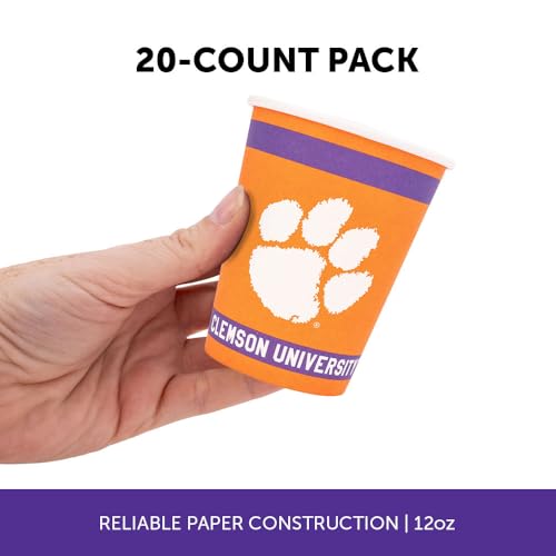 Clemson University Tigers Paper Cups - 20 Pack, 9 oz