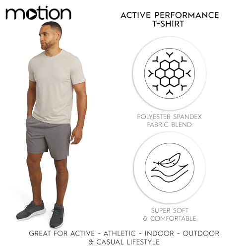 Motion Men's Slim Fit Tee Active Performance T-Shirt - Medium / Bone