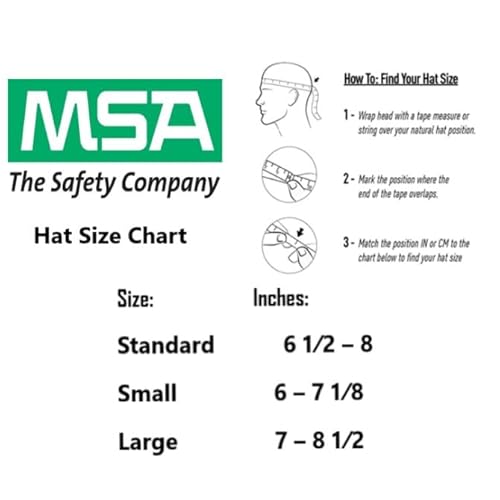 MSA V-Gard Full-Brim Hard Hat with Suspension - Polyethylene Shell, Superior Impact Protection and Self Adjusting Crown Straps - Standard Size Hard Hat