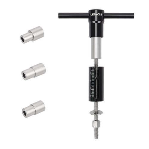 HOUSON DU Bushing Tool for Bicycle Shocks | 3 Adapters (10.7/12/12.7mm) | Made of Aluminum & Stainless Steel | Includes a Viewing Tray for Precise Installation