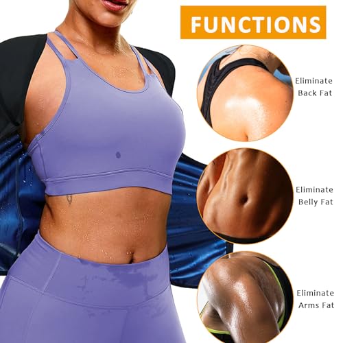 Weight Loss Sauna Suit Shirt for Women - Black, Large