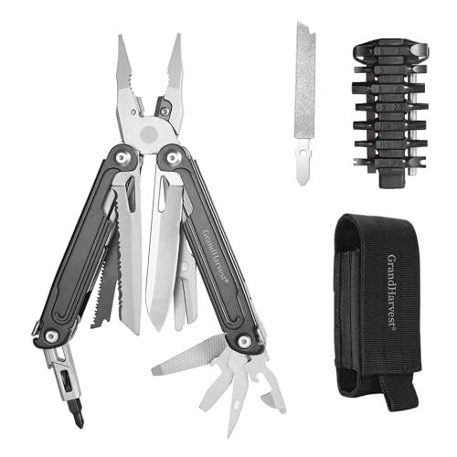 17-in-1 Stainless Steel Multi-Tool with Pliers, Folding Knife & Belt Clip