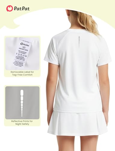 Athletic Short Sleeve Shirts for Kids 13-14 Years - White