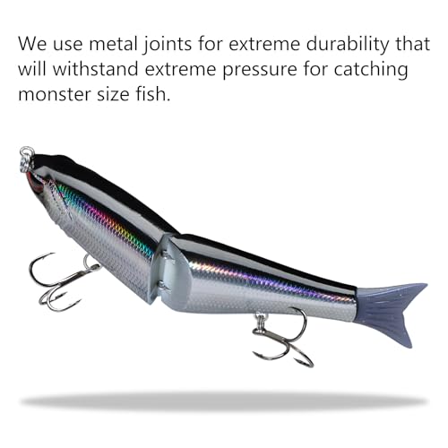 Bassdash Glide Swimbait Jointed 7in 2.2oz - Black/Silver